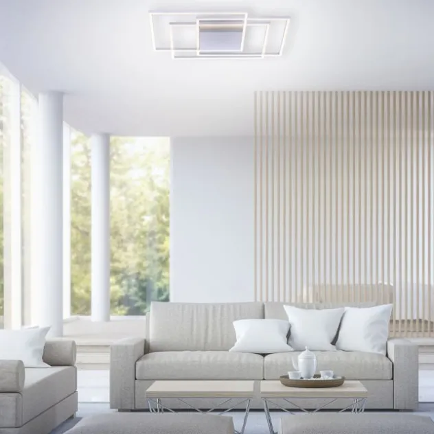 LED-Deckenleuchte, stahl, warmweiße Lichtfarbe, inkl. Dimmfunktion, modern