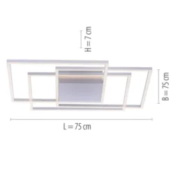 LED-Deckenleuchte, stahl, warmweiße Lichtfarbe, inkl. Dimmfunktion, modern