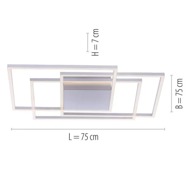 LED-Deckenleuchte, stahl, warmweiße Lichtfarbe, inkl. Dimmfunktion, modern