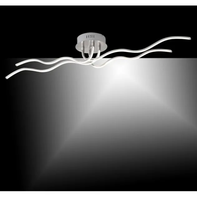 LED-Deckenleuchte, stahl, Wellenform, warmweiße Lichtfarbe, energiesparend