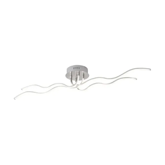 LED-Deckenleuchte, stahl, Wellenform, warmweiße Lichtfarbe, energiesparend