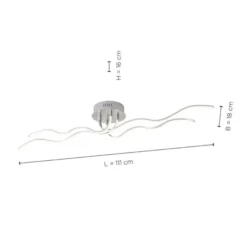 LED-Deckenleuchte, stahl, Wellenform, warmweiße Lichtfarbe, energiesparend