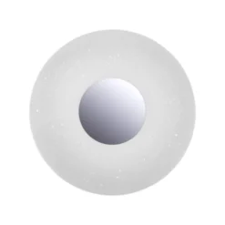 LED-Deckenleuchte, Sternenhimmel, Ø38,5cm,Chrom, Opalweiß, IP44,