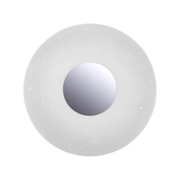 LED-Deckenleuchte, Sternenhimmel, Ø38,5cm,Chrom, Opalweiß, IP44,