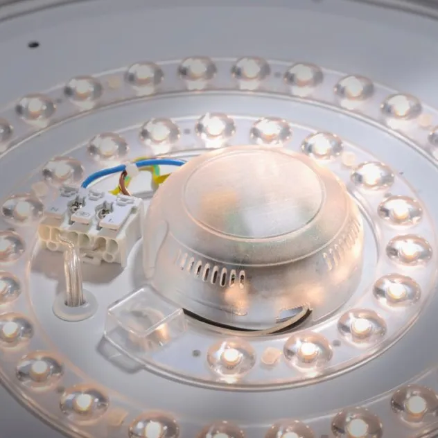 LED-Deckenleuchte, Sternenhimmel, Ø38,5cm,Chrom, Opalweiß, IP44,