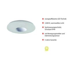 LED-Deckenleuchte, Sternenhimmel, Ø38,5cm,Chrom, Opalweiß, IP44,