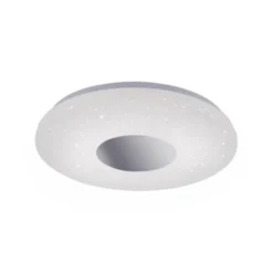LED-Deckenleuchte, Sternenhimmel, Ø38,5cm,Chrom, Opalweiß, IP44,
