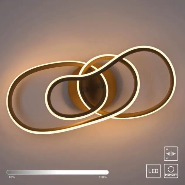 LED Deckenleuchte TWIST, sand, höhenverstellbar, Memoryfunktion