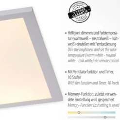 LED Deckenleuchte Ventilator weiß Fernbedienung dimmbar warmweiß kaltweiß