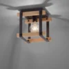 LED Deckenleuchte, Vintage, Holzdesign, E27 exklusive, max. 40W, Retro