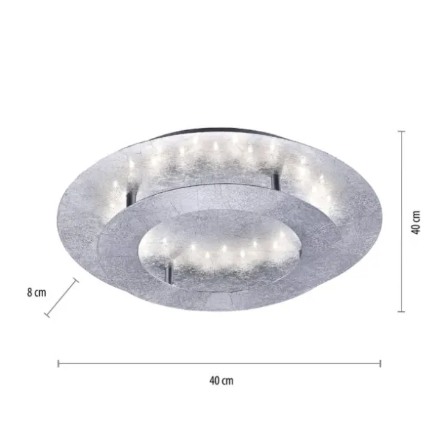 LED-Deckenleuchte, Wandleuchte, Blattsilber-Optik, Ø 40cm, indrekt,