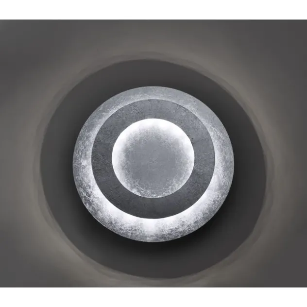 LED-Deckenleuchte, Wandleuchte, Blattsilber-Optik, Ø 40cm, indrekt,