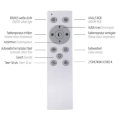 LED Deckenleuchte, weiß, CCT, RGB, Fernbedienung, dimmbar