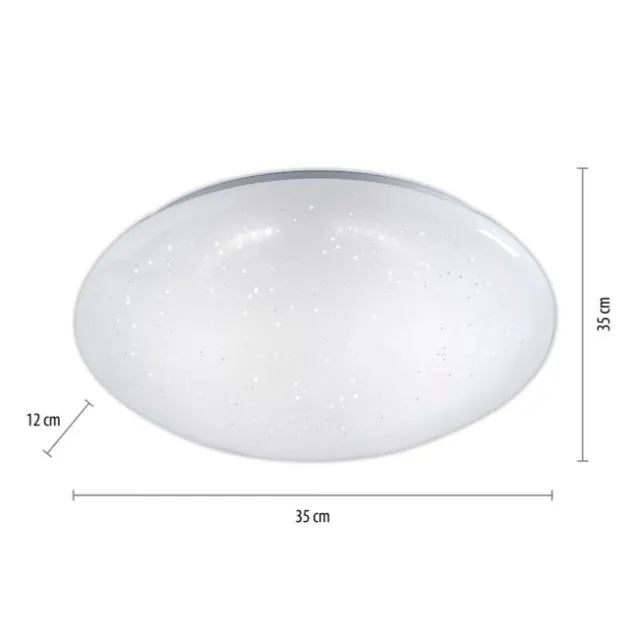 LED-Deckenleuchte, weiß, Ø 25cm, rund, Sternenoptik, glitzer Effekt