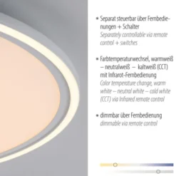 LED Deckenleuchte weiß Fernbedienung CCT Memoryfunktion