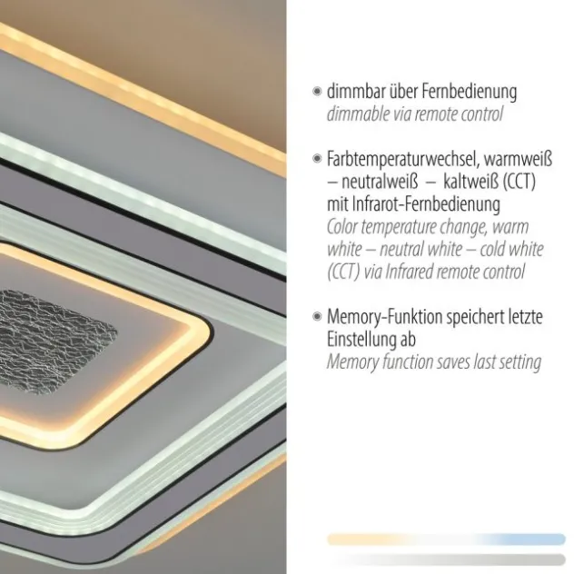 LED Deckenleuchte weiß Fernbedienung dmmbar Wohnraumbeleuchtung