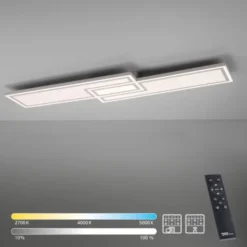 LED Deckenleuchte weiß flach 110x28 Fernbedienung dimmbar CCT Farbsteuerung