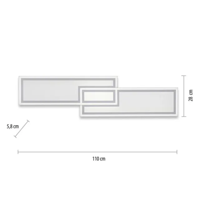 LED Deckenleuchte weiß flach 110x28 Fernbedienung dimmbar CCT Farbsteuerung
