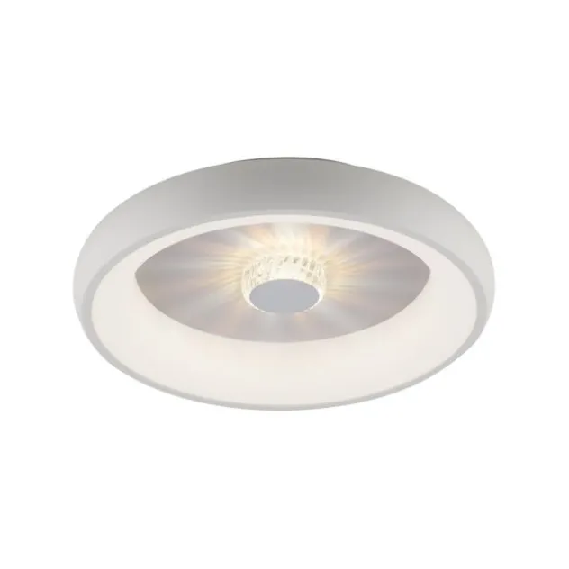 LED Deckenleuchte weiß grau rund Kristalleffekte dimmbar CCT