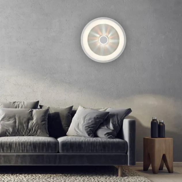 LED Deckenleuchte weiß grau rund Kristalleffekte dimmbar CCT