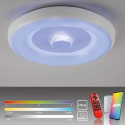 LED Deckenleuchte weiß Kristalllichtspiel Ferndbedienung dimmbar App