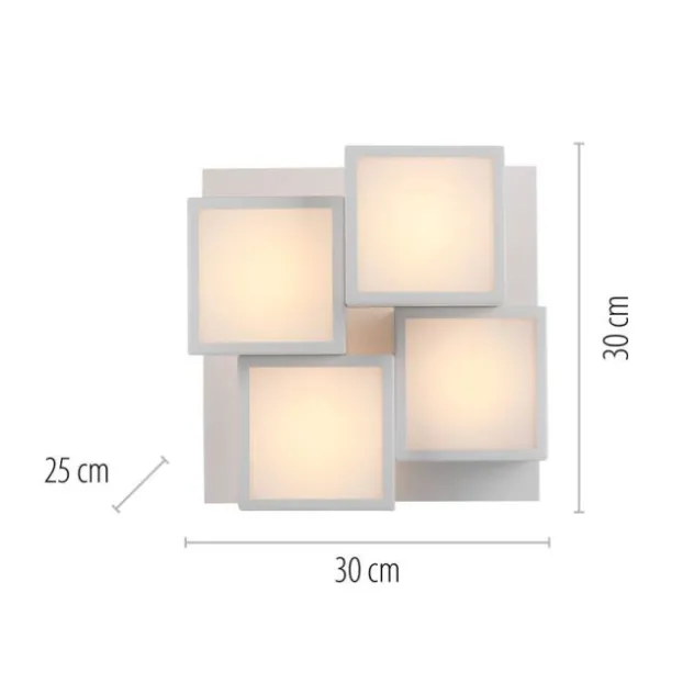 LED Deckenleuchte weiß modern Würfel Form warmweiß Wohnzimmer