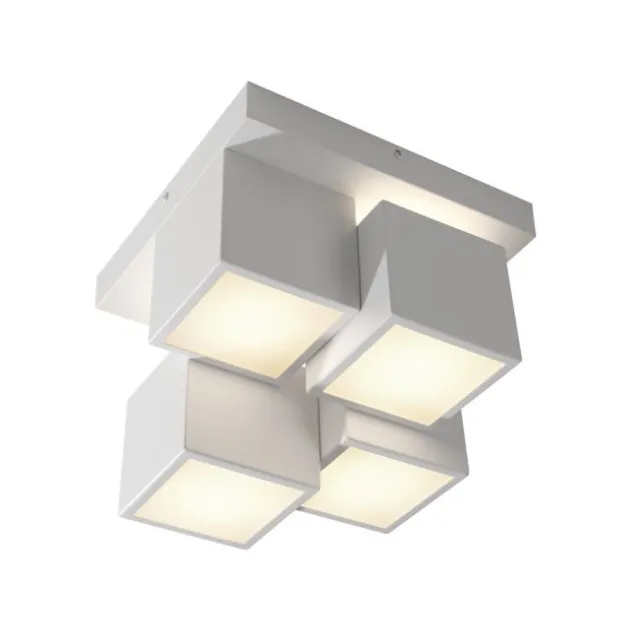 LED Deckenleuchte weiß modern Würfel Form warmweiß Wohnzimmer