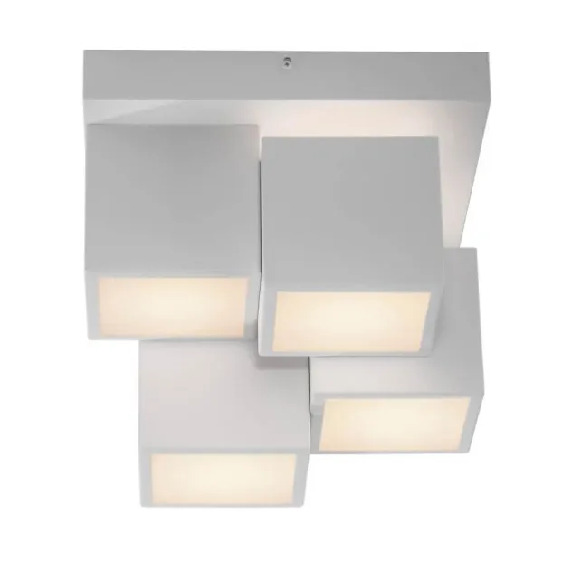 LED Deckenleuchte weiß modern Würfel Form warmweiß Wohnzimmer