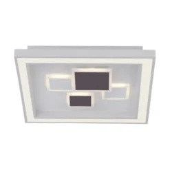 LED-Deckenleuchte, weiß, quadratisch, modern, geometrisches Musterung