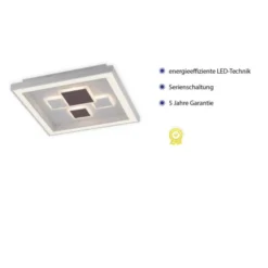 LED-Deckenleuchte, weiß, quadratisch, modern, geometrisches Musterung
