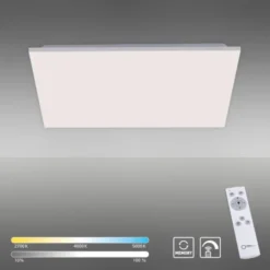 LED Deckenleuchte, weiß, quadratisch, Fernbedienung, dimmbar, modern