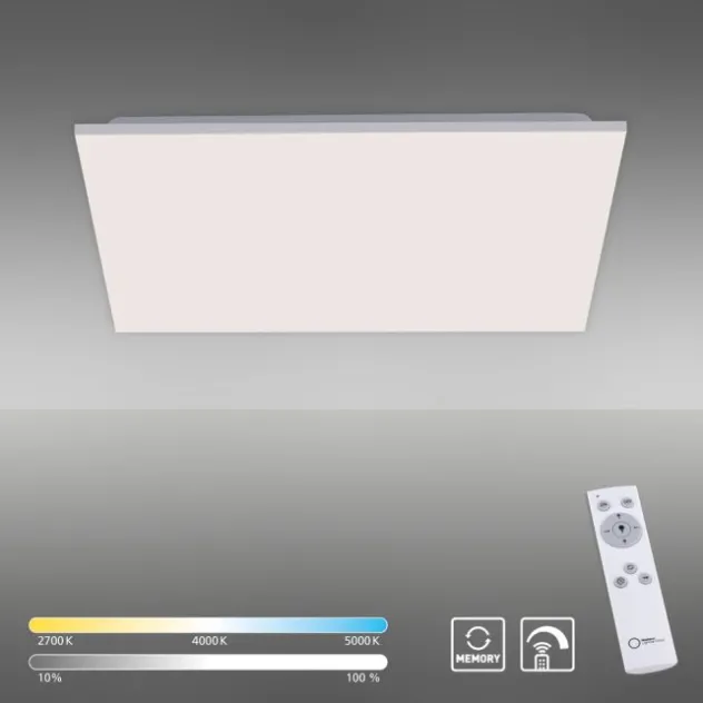 LED Deckenleuchte, weiß, quadratisch, Fernbedienung, dimmbar, modern