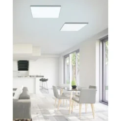 LED Deckenleuchte, weiß, quadratisch, Fernbedienung, dimmbar, modern