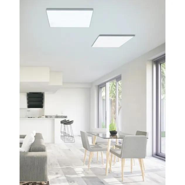 LED Deckenleuchte, weiß, quadratisch, Fernbedienung, dimmbar, modern