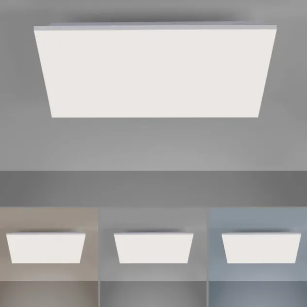 LED Deckenleuchte, weiß, quadratisch, Fernbedienung, dimmbar, modern