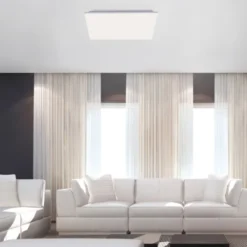 LED Deckenleuchte, weiß, quadratisch, Fernbedienung, dimmbar, modern