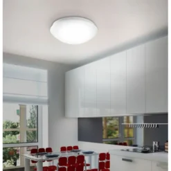 LED Deckenleuchte, weiß, rund, Kunststoffschirm, klassisch