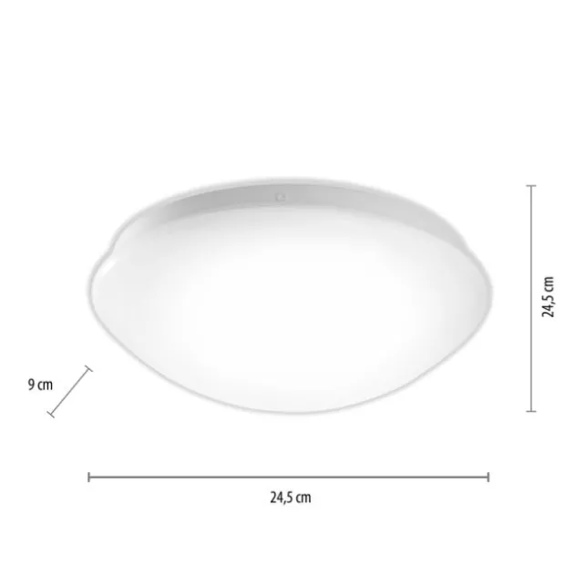 LED Deckenleuchte, weiß, rund, Kunststoffschirm, klassisch