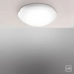 LED Deckenleuchte, weiß, rund, Kunststoffschirm, klassisch