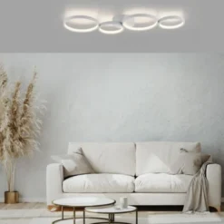 LED Deckenleuchte weiß rund 3 Stufen Dimmer moderne Wohnlampe
