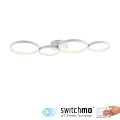 LED Deckenleuchte weiß rund 3 Stufen Dimmer moderne Wohnlampe