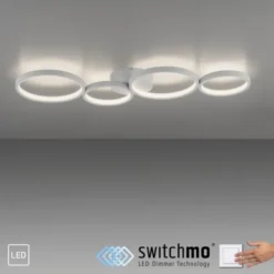 LED Deckenleuchte weiß rund 3 Stufen Dimmer moderne Wohnlampe