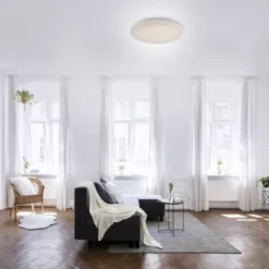 LED Deckenleuchte, weiß, rund, Sterneneffekt, Lichtfarbensteuerung, modern