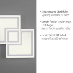 LED Deckenleuchte weiß Serienschalter warmweiß Licht Memoryfunktion
