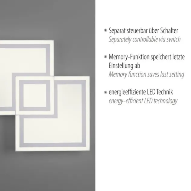 LED Deckenleuchte weiß Serienschalter warmweiß Licht Memoryfunktion