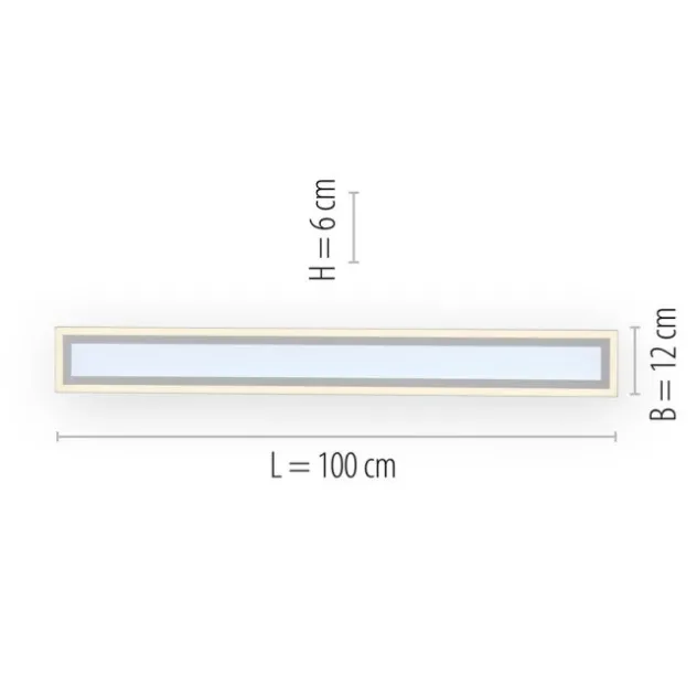 LED Deckenleuchte weiss 100x11,8cm CCT Farbmanagement dimmbar Fernbedienung