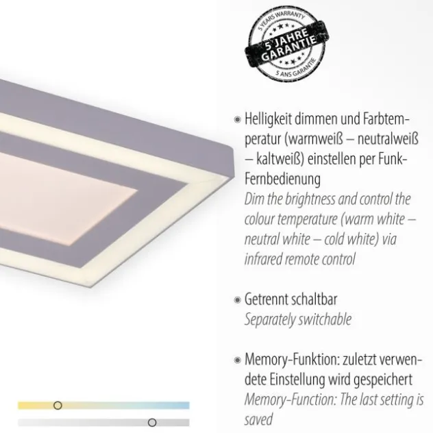 LED Deckenleuchte weiss 100x11,8cm CCT Farbmanagement dimmbar Fernbedienung
