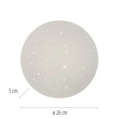 LED Deckenleuchte weiß Sternenhimmel rund D=26cm Schlafzimmer