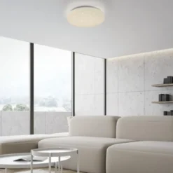 LED Deckenleuchte weiß Sternenhimmel rund D=26cm Schlafzimmer