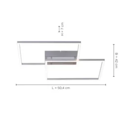 LED-Deckenleuchte, 75,5x56,2cm, CCT-Farbmanagement, Fernbedienung, Memory Funktion